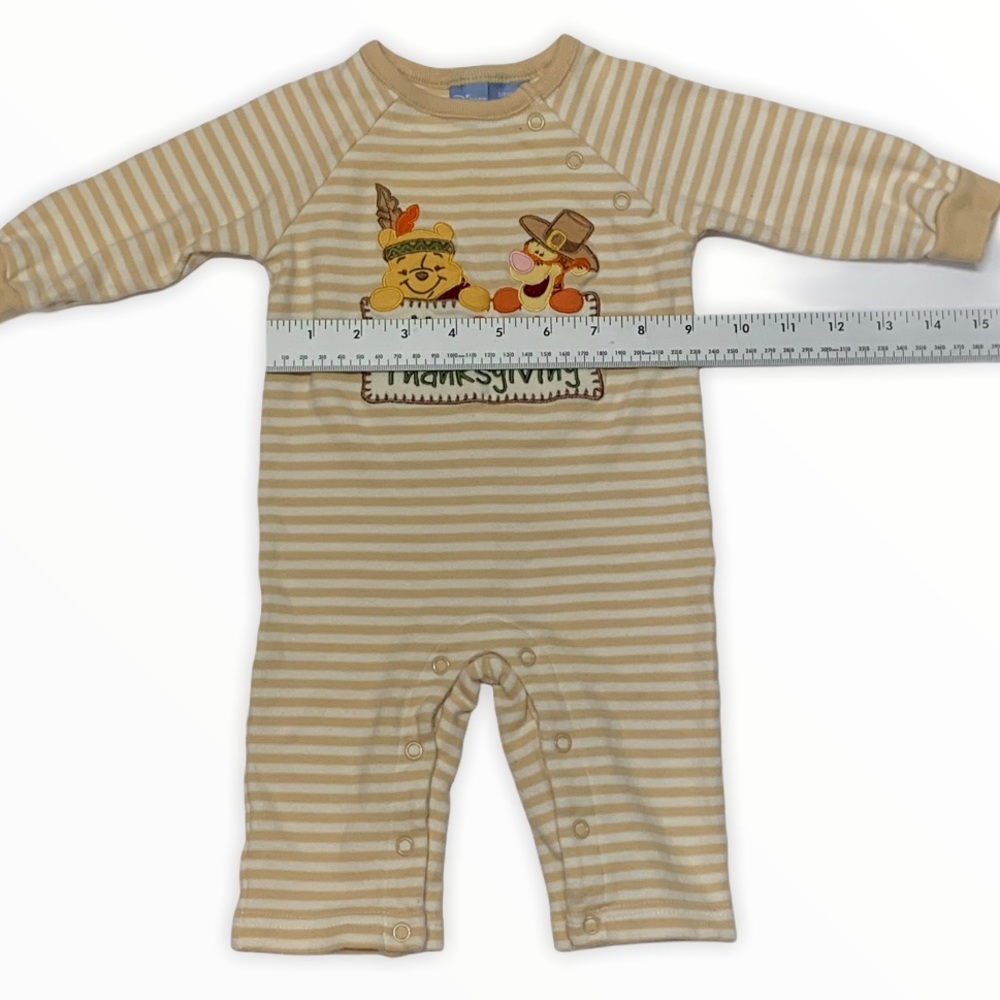 My First Thanksgiving Romper 3/6 Months Pooh Tigge - Picture 6 of 7